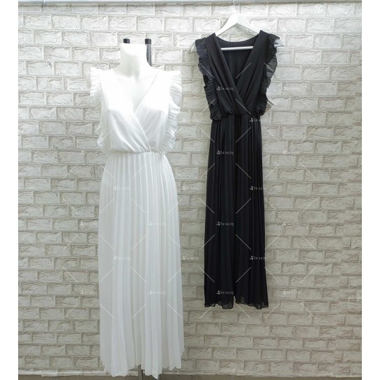 Дълга елегантна рокля с долна част тип “Солей” - GF50