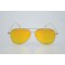 Мъжки слънчеви очила и голямо стъкло отпред, жълт цвят, отстрани златно YJZ18 2
