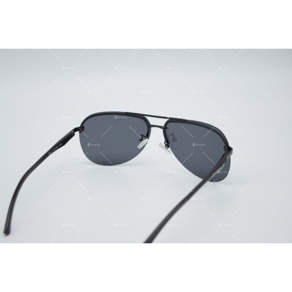 Мъжки слънчеви очила с големи стъклени стъкла и тънки стоманени страни YJZ28 2