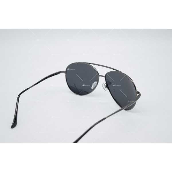 Мъжки слънчеви очила с големи стъклени стъкла и тънки стоманени страни YJZ29 2