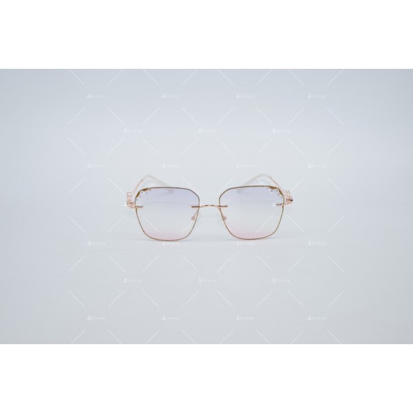 Дамски полигонални слънчеви очила без рамки с изглед с кристални гранули YJZ43 1
