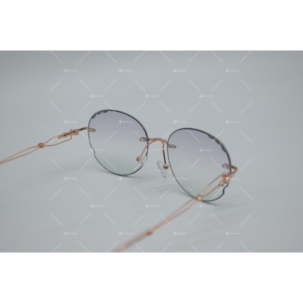 Дамски полигонални слънчеви очила без рамки с изглед с кристални гранули  YJZ44 2