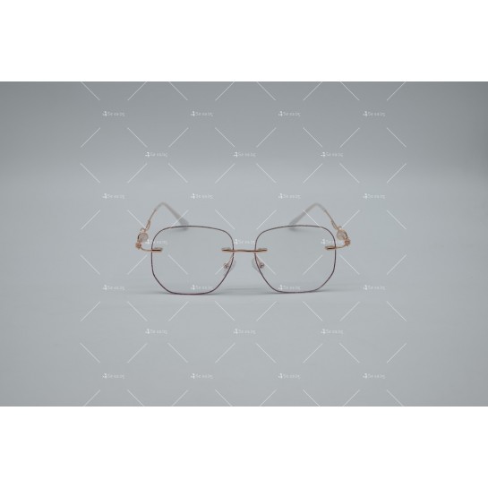 Дамски полигонални слънчеви очила без рамки с изглед с кристални гранули YJZ45