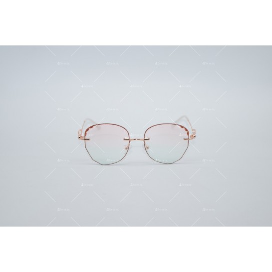 Дамски полигонални слънчеви очила без рамки с изглед с кристални гранули YJZ47