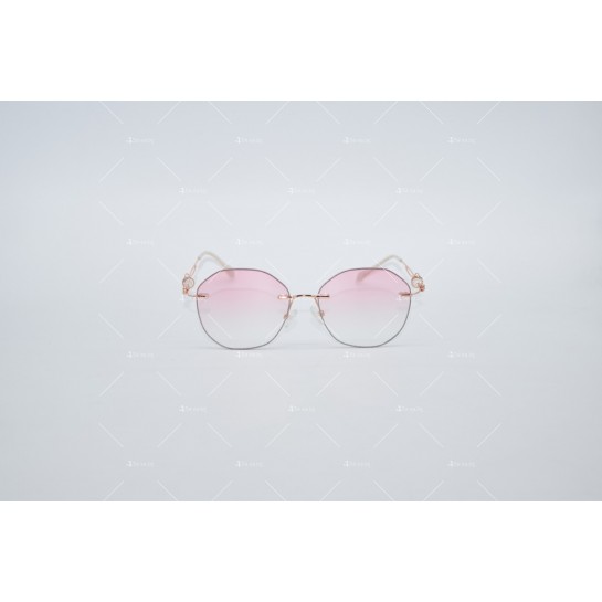 Дамски полигонални слънчеви очила без рамки с изглед с кристални гранули YJZ50