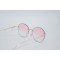 Дамски полигонални слънчеви очила без рамки с изглед с кристални гранули YJZ50 2