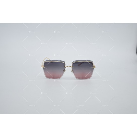 Дамски полигонални слънчеви очила без рамки с изглед с кристални гранули YJZ52