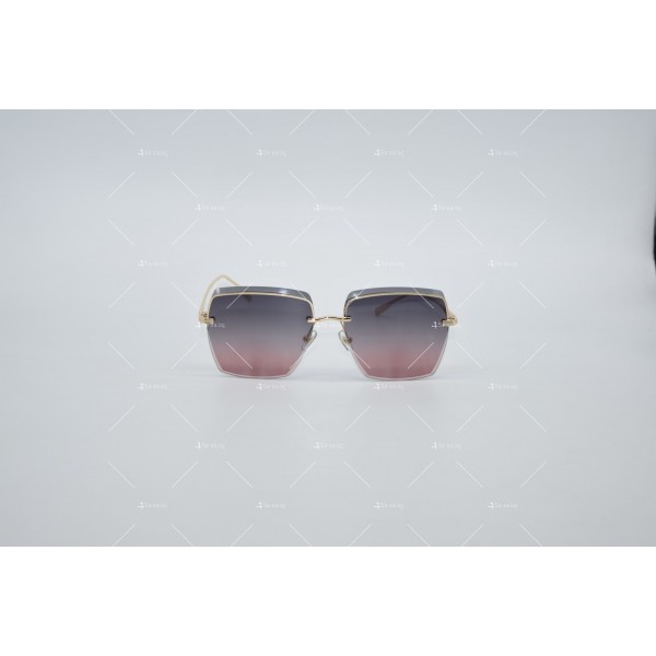 Дамски полигонални слънчеви очила без рамки с изглед с кристални гранули YJZ52 2