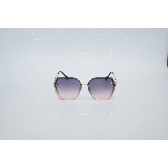 Дамски полигонални слънчеви очила без рамки с изглед с кристални гранули YJZ53