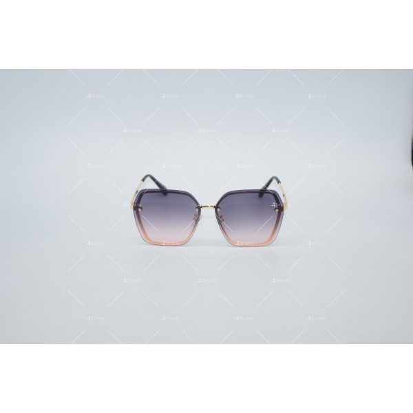Дамски полигонални слънчеви очила без рамки с изглед с кристални гранули YJZ53 2