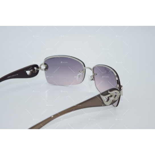 Дамски правоъгълни слънчеви очила отстрани декорация с два облака YJZ56