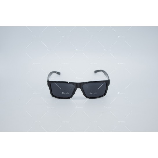 мъжки слънчеви очила от пластмасов материал с две сребърна линия отстрани YJZ62