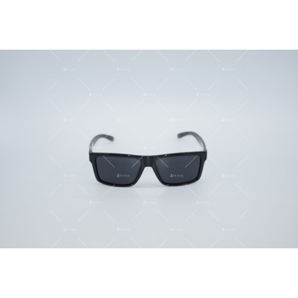 мъжки слънчеви очила от пластмасов материал с две сребърна линия отстрани YJZ62 2