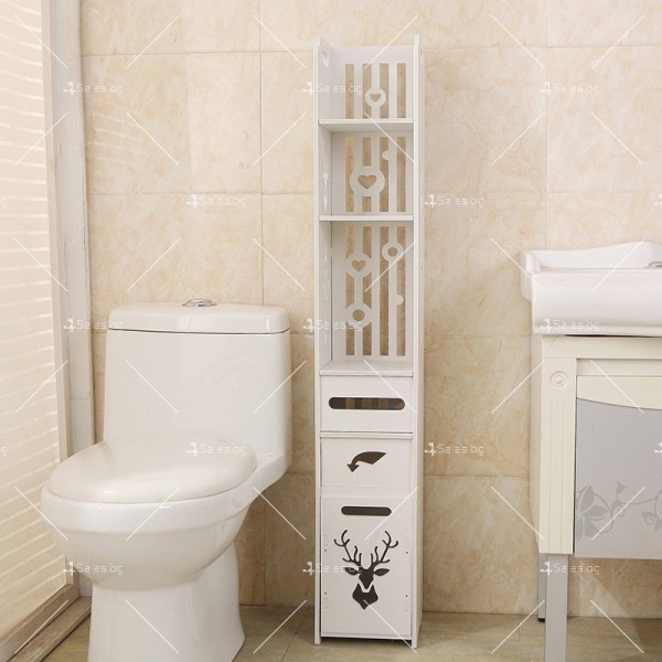 Подов рафт-шкаф за баня/тоалетна със стабилна конструкция голям капацитет TV1239 8