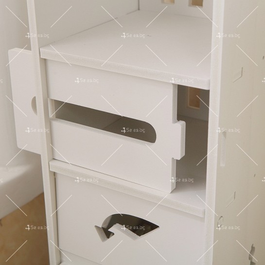 Подов рафт-шкаф за баня/тоалетна със стабилна конструкция голям капацитет TV1239