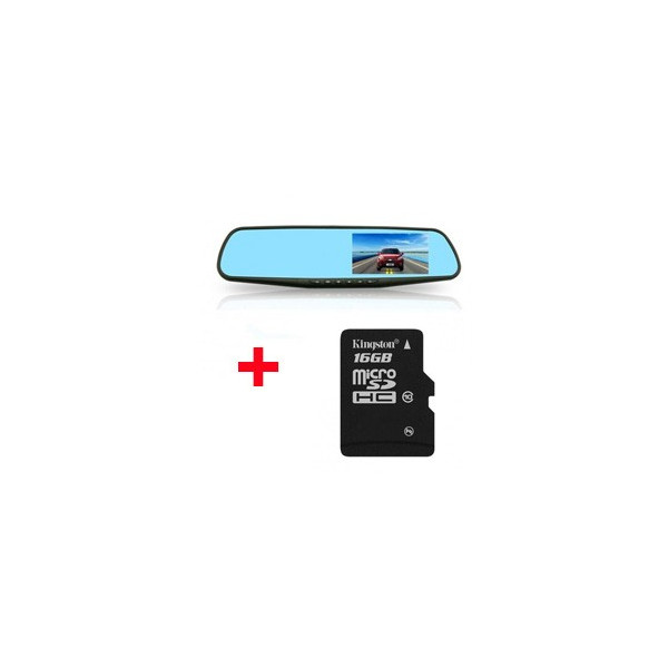 Видеорегистратор огледало за задно виждане - 4.3 инча +Карта памет Micro SD 16GB