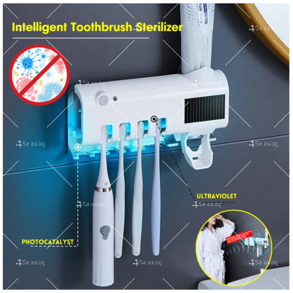 Комбиниран уред 2в1 – диспенсър за паста за зъби и стерилизатор за четки TV1213B 3