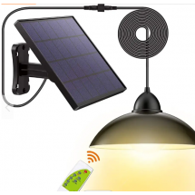 Соларна външна лампа с LED-осветление, широк соларен панел и дистанционно