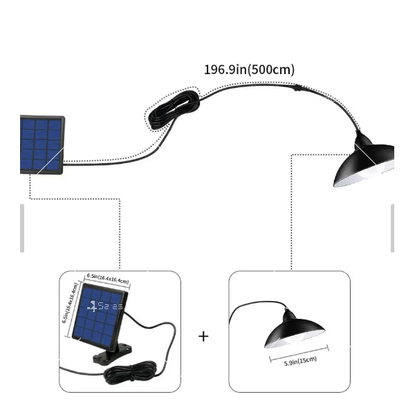 Соларна външна лампа с LED-осветление, широк соларен панел и дистанционно H LED73 3
