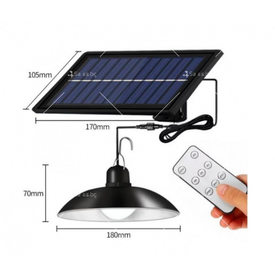 Соларна външна лампа с LED-осветление, широк соларен панел и дистанционно H LED73