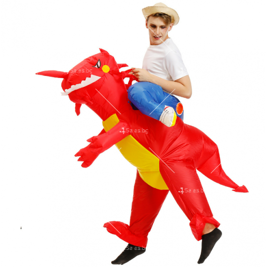 Надуваем детски костюм тип „динозавър“