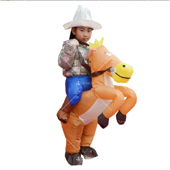 Детски надуваем костюм каубой с кон