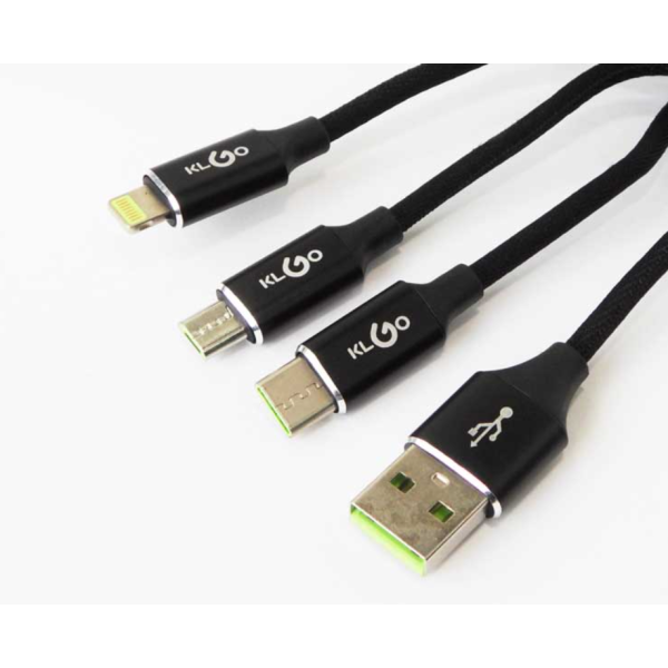 3в1 USB кабел за зареждане на устройства CA8